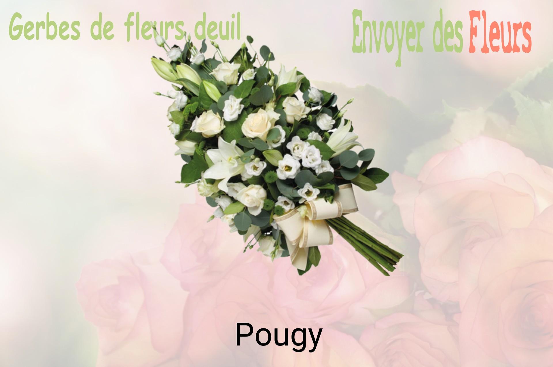 Gerbe de fleurs de deuil livrée à Pougy
